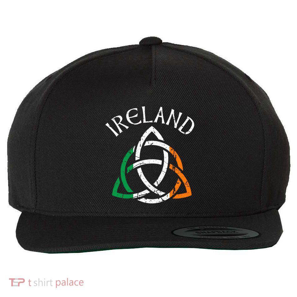 St Patricks Day Adults Celtic Knot Ireland Gift Wool Snapback Cap