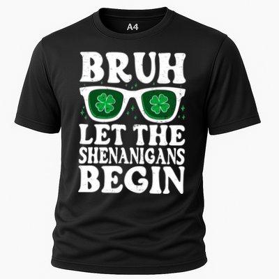 St Patricks Day Bruh Let The Shenanigans Begin Shamrock Clover Sun Glasses Performance Shirt