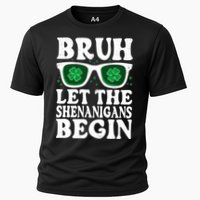 St Patricks Day Bruh Let The Shenanigans Begin Shamrock Clover Sun Glasses Cooling Performance Crew T-Shirt