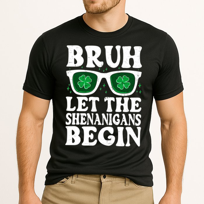 St Patricks Day Bruh Let The Shenanigans Begin Shamrock Clover Sun Glasses Cooling Performance Crew T-Shirt