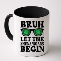St Patricks Day Bruh Let The Shenanigans Begin Shamrock Clover Sun Glasses Mug