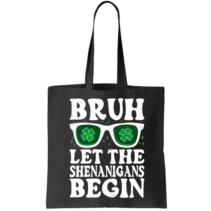St Patricks Day Bruh Let The Shenanigans Begin Shamrock Clover Sun Glasses Bag