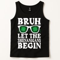 St Patricks Day Bruh Let The Shenanigans Begin Shamrock Clover Sun Glasses Tank Top