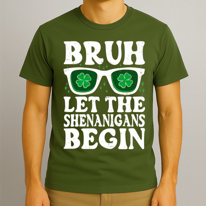 St Patricks Day Bruh Let The Shenanigans Begin Shamrock Clover Sun Glasses T-Shirt