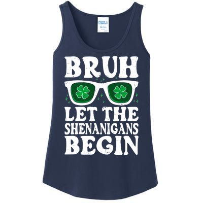 St Patricks Day Bruh Let The Shenanigans Begin Shamrock Clover Sun Glasses Ladies Essential Tank