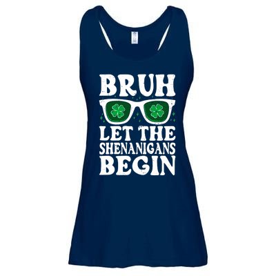 St Patricks Day Bruh Let The Shenanigans Begin Shamrock Clover Sun Glasses Ladies Essential Flowy Tank