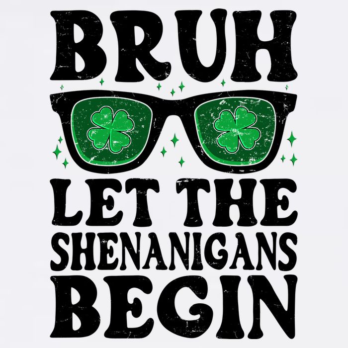St Patricks Day Bruh Let The Shenanigans Begin Shamrock Clover Sun Glasses Garment-Dyed Sweatshirt