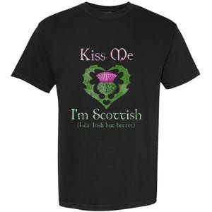 St. Patricks Day Funny Scottish Kiss Me Im Scottish Garment-Dyed Heavyweight T-Shirt