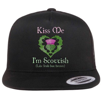 St. Patricks Day Funny Scottish Kiss Me Im Scottish Flatbill Hat