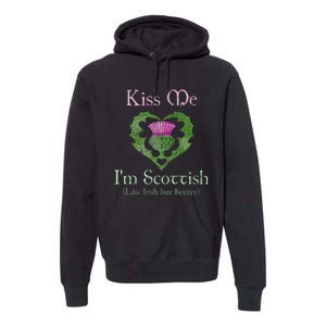 St. Patricks Day Funny Scottish Kiss Me Im Scottish Premium Hoodie