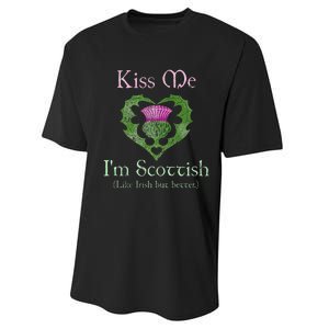 St. Patricks Day Funny Scottish Kiss Me Im Scottish Performance Sprint T-Shirt