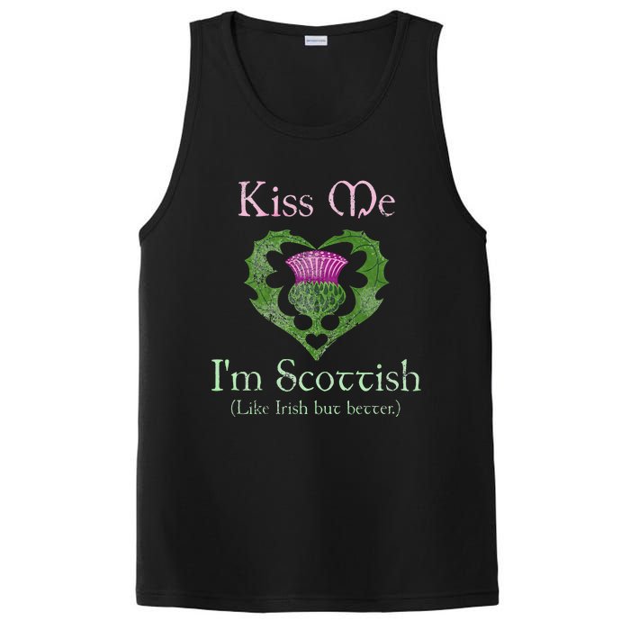 St. Patricks Day Funny Scottish Kiss Me Im Scottish PosiCharge Competitor Tank