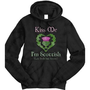 St. Patricks Day Funny Scottish Kiss Me Im Scottish Tie Dye Hoodie