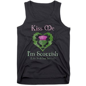 St. Patricks Day Funny Scottish Kiss Me Im Scottish Tank Top