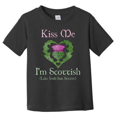 St. Patricks Day Funny Scottish Kiss Me Im Scottish Toddler T-Shirt
