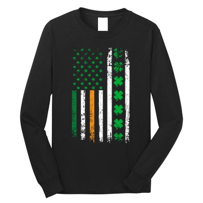 St. Patrick’s Day Shamrock Flag Long Sleeve Shirt