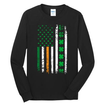 St. Patrick’s Day Shamrock Flag Tall Long Sleeve T-Shirt