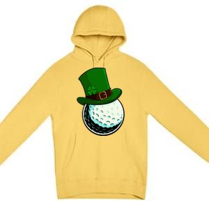 St Patricks Day Golf Lucky Leprechaun Shamrock Clovers Gift Premium Pullover Hoodie