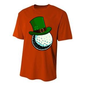 St Patricks Day Golf Lucky Leprechaun Shamrock Clovers Gift Performance Sprint T-Shirt