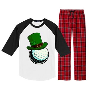 St Patricks Day Golf Lucky Leprechaun Shamrock Clovers Gift Raglan Sleeve Pajama Set