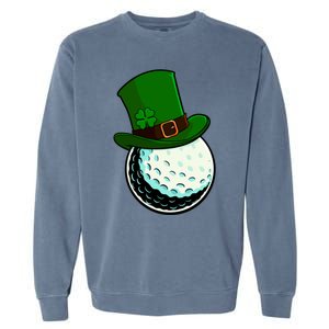 St Patricks Day Golf Lucky Leprechaun Shamrock Clovers Gift Garment-Dyed Sweatshirt