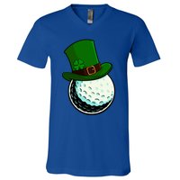 St Patricks Day Golf Lucky Leprechaun Shamrock Clovers Gift V-Neck T-Shirt