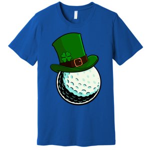 St Patricks Day Golf Lucky Leprechaun Shamrock Clovers Gift Premium T-Shirt