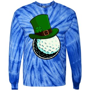 St Patricks Day Golf Lucky Leprechaun Shamrock Clovers Gift Tie-Dye Long Sleeve Shirt