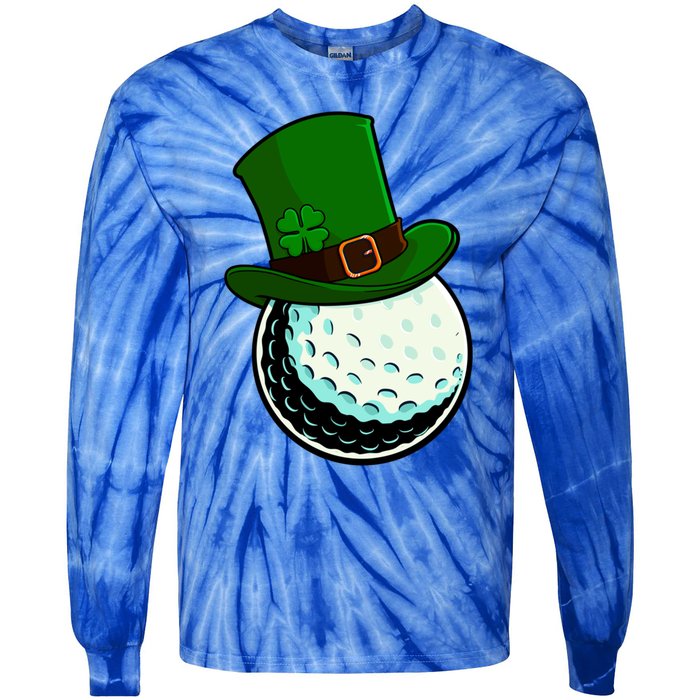 St Patricks Day Golf Lucky Leprechaun Shamrock Clovers Gift Tie-Dye Long Sleeve Shirt