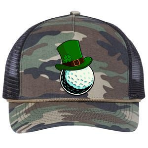 St Patricks Day Golf Lucky Leprechaun Shamrock Clovers Gift Retro Rope Trucker Hat Cap