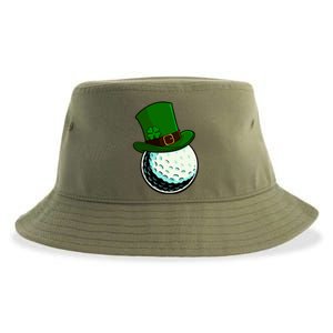 St Patricks Day Golf Lucky Leprechaun Shamrock Clovers Gift Sustainable Bucket Hat