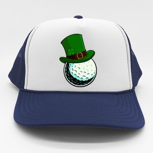 St Patricks Day Golf Lucky Leprechaun Shamrock Clovers Gift Trucker Hat