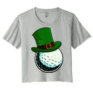 St Patricks Day Golf Lucky Leprechaun Shamrock Clovers Gift Women's Crop Top Tee