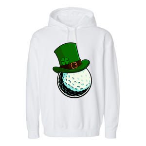 St Patricks Day Golf Lucky Leprechaun Shamrock Clovers Gift Garment-Dyed Fleece Hoodie