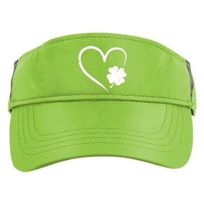 St Patricks day love with heart and shamrock clover Adult Drive Performance Visor