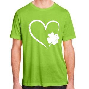 St Patricks day love with heart and shamrock clover Adult ChromaSoft Performance T-Shirt