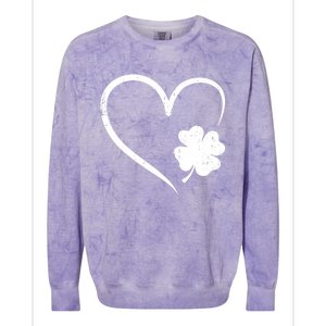 St Patricks day love with heart and shamrock clover Colorblast Crewneck Sweatshirt