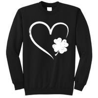 St Patricks day love with heart and shamrock clover Sweatshirt