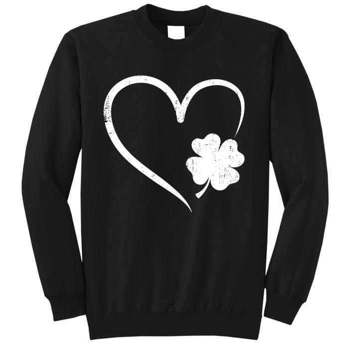 St Patricks day love with heart and shamrock clover Sweatshirt