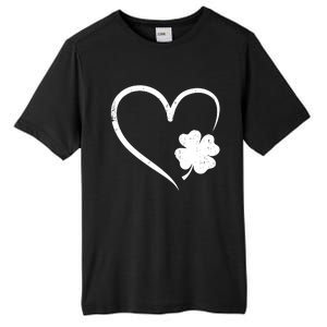 St Patricks day love with heart and shamrock clover Tall Fusion ChromaSoft Performance T-Shirt