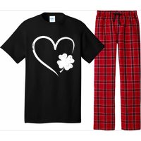 St Patricks day love with heart and shamrock clover Pajama Set