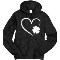 St Patricks day love with heart and shamrock clover Tie Dye Hoodie