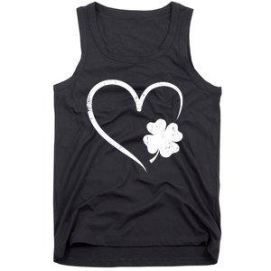 St Patricks day love with heart and shamrock clover Tank Top