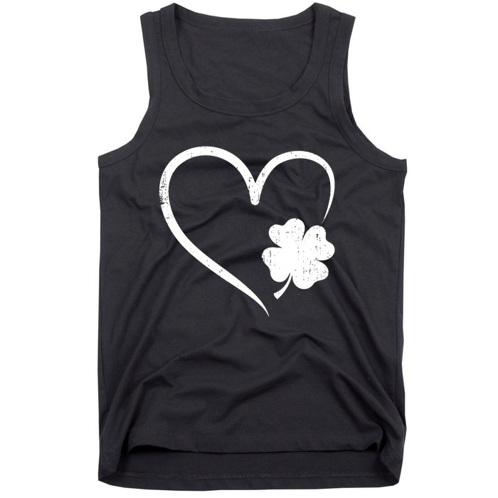 St Patricks day love with heart and shamrock clover Tank Top