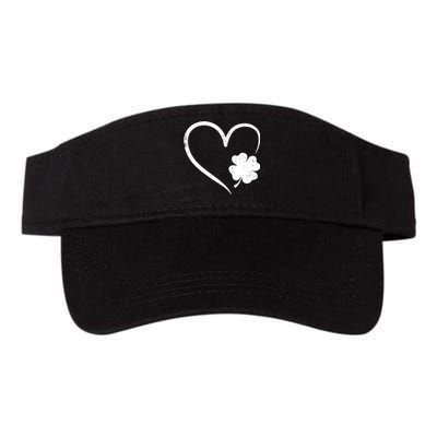 St Patricks day love with heart and shamrock clover Valucap Bio-Washed Visor