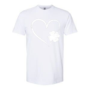 St Patricks day love with heart and shamrock clover Softstyle CVC T-Shirt