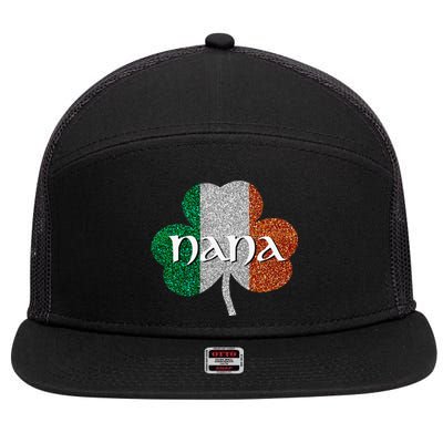 Saint Patrick's Day Nana Fun Grandmother Gift 7 Panel Mesh Trucker Snapback Hat