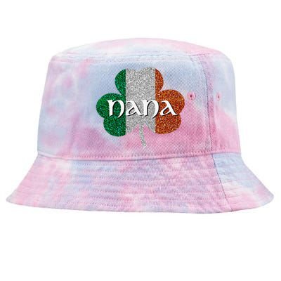 Saint Patrick's Day Nana Fun Grandmother Gift Tie-Dyed Bucket Hat