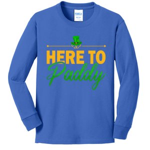 St Patricks Day Here To Paddy Clover Leprechaun Gift Kids Long Sleeve Shirt