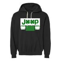 St Patrick's Day Shamrock Grille Garment-Dyed Fleece Hoodie